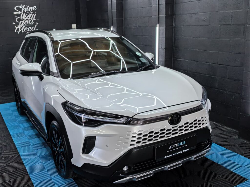 Ceramic Coating showing white Toyota SUV at AutoHub in Observatory, Cape Town