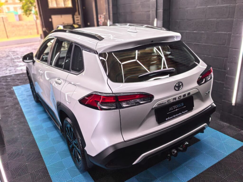 Ceramic Coating showing white Toyota SUV at AutoHub in Observatory, Cape Town