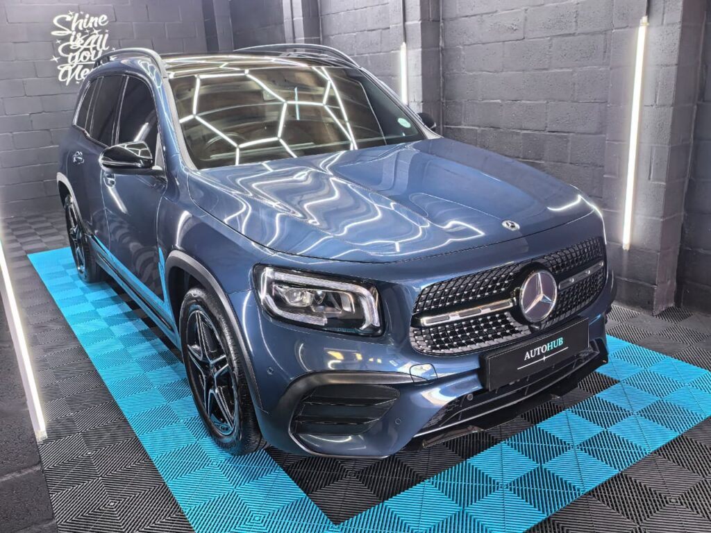 Vehicle Detailing showing blue Mercedes at AutoHub in Observatory, Cape Town