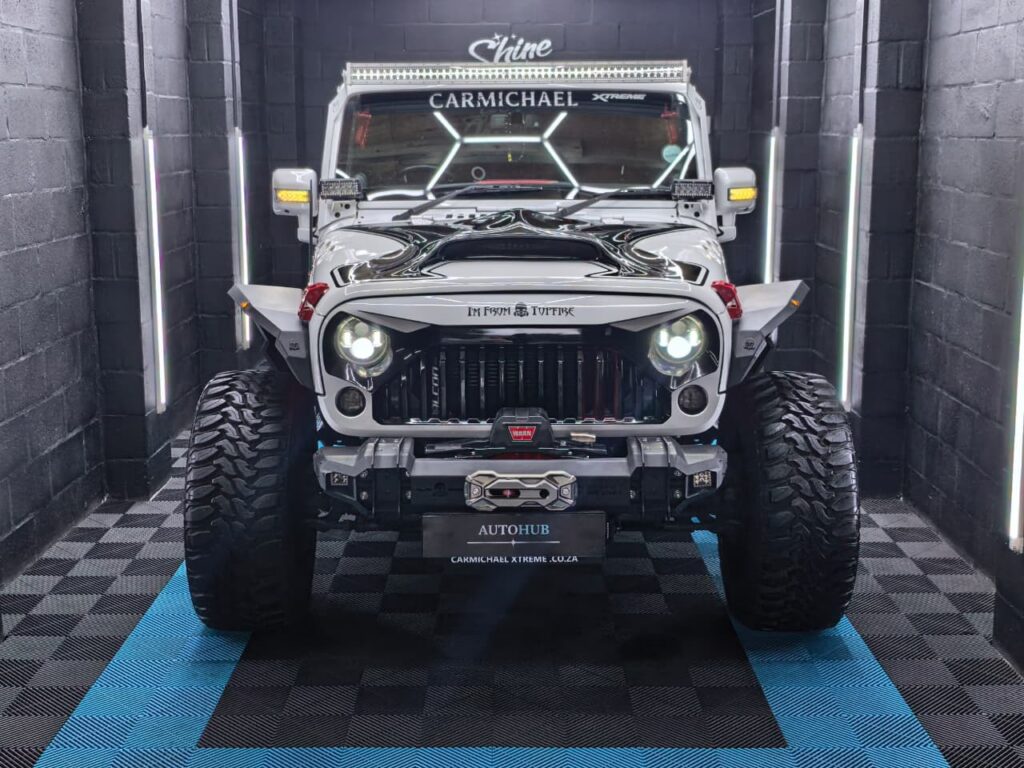 Vehicle Detailing showing custom Jeep at AutoHub in Observatory, Cape Town