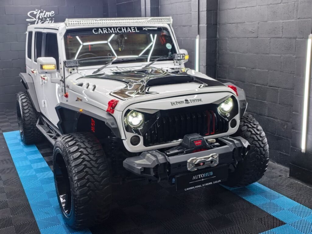 Vehicle Detailing showing custom Jeep at AutoHub in Observatory, Cape Town