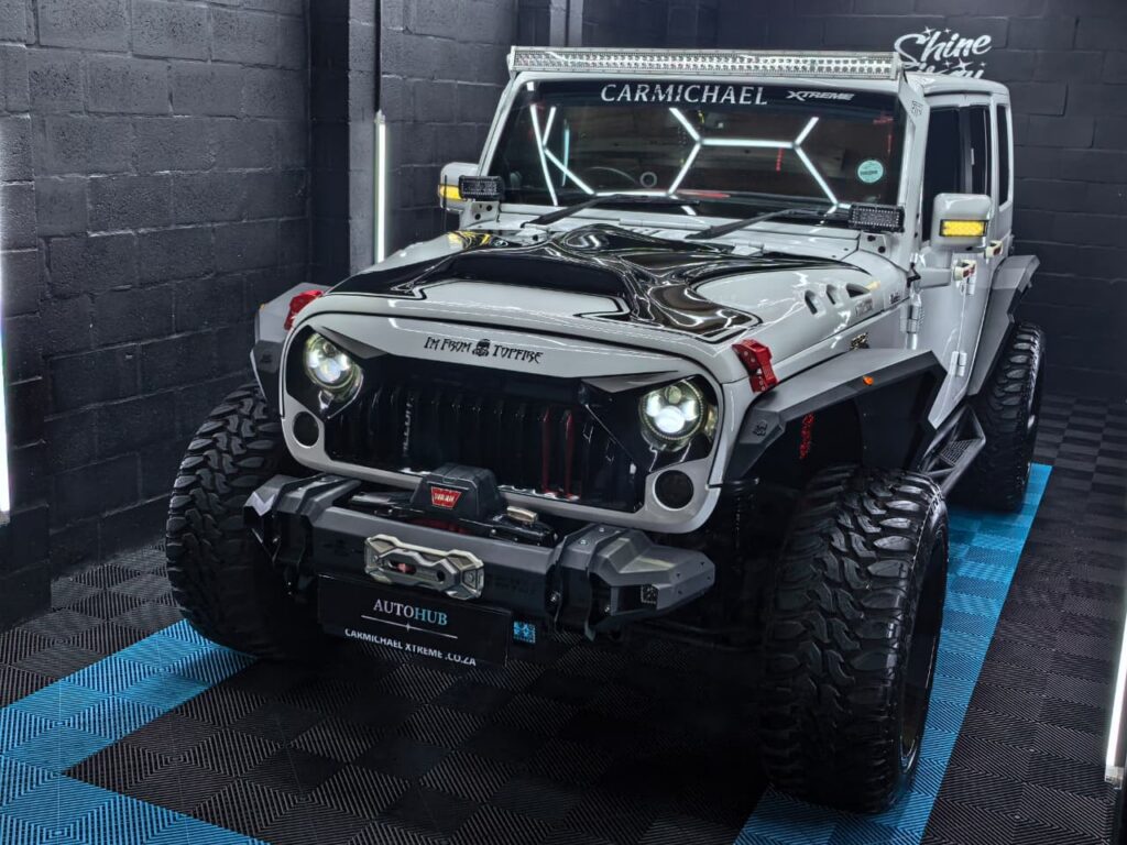 Vehicle Detailing showing custom Jeep at AutoHub in Observatory, Cape Town