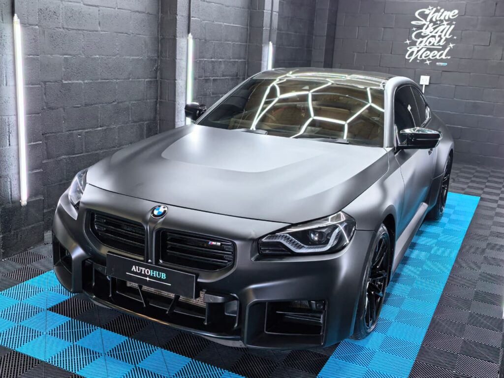 Vehicle Detailing showing grey BMW at AutoHub in Observatory, Cape Town