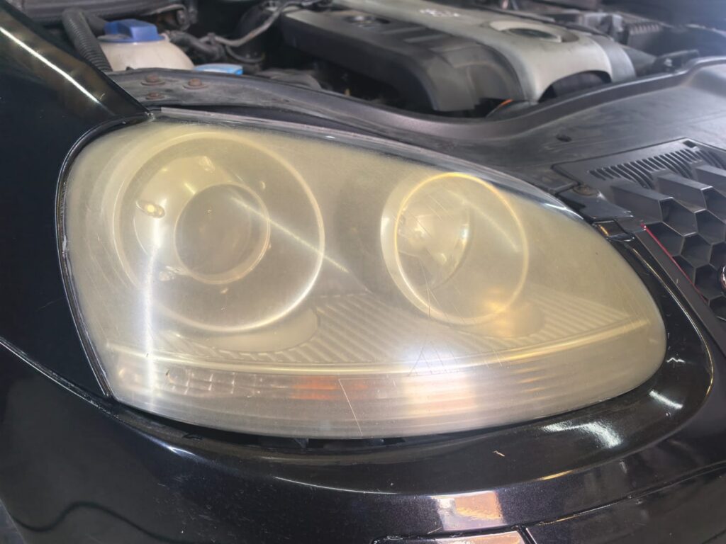 Headlight Restoration showing Porsche headlight at AutoHub in Observatory, Cape Town
