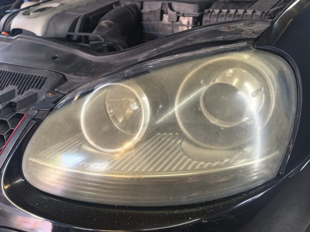 Headlight Restoration showing Porsche headlight at AutoHub in Observatory, Cape Town